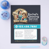 Moderne huishoudelijke schoonmaakdienst Huishoudel Flyer (Enkel)