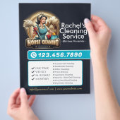 Moderne huishoudelijke schoonmaakdienst Huishoudel Flyer (Hand)