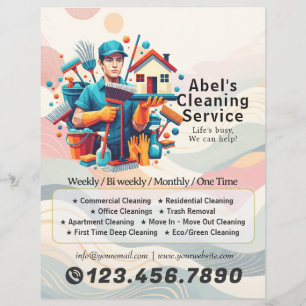 Moderne huishoudelijke schoonmaakdienst Huishoudel Flyer
