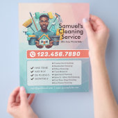 Moderne huishoudelijke schoonmaakdienst Huishoudel Flyer (Hand)