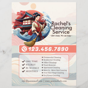 Moderne huishoudelijke schoonmaakdienst Huishoudel Flyer