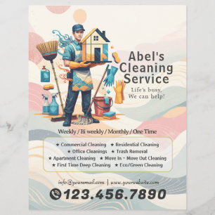 Moderne huishoudelijke schoonmaakdienst Huishoudel Flyer