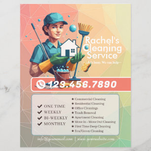 Moderne huishoudelijke schoonmaakdienst Huishoudel Flyer