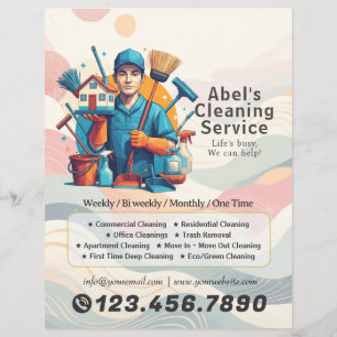 Moderne huishoudelijke schoonmaakdienst Huishoudel Flyer