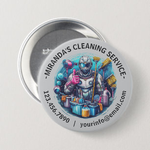 Moderne huishoudelijke schoonmaakdienst Huishoudel Ronde Button 7,6 Cm