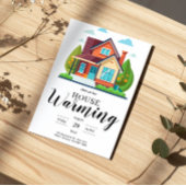 Moderne Huisillustratie Groen Bruin Housewarming Kaart
