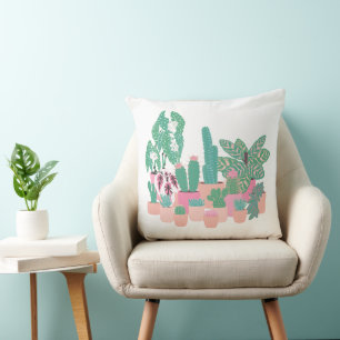 Moderne Huisplant Illustratie Decoratiekussen Kussen