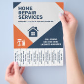 Moderne Huisreparatie Afscheurtab Flyer (Hand)