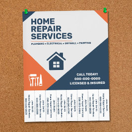 Moderne Huisreparatie Afscheurtab Flyer