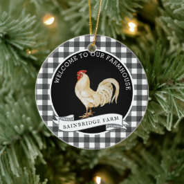 Moderne huisstijl Rooster Familienaam Keramisch Ornament