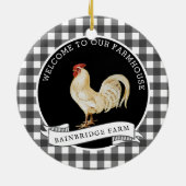 Moderne huisstijl Rooster Familienaam Keramisch Ornament (Achterkant)