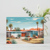 Moderne huizen uit het midden van de eeuw #239 feestdagenkaart (Staand voorkant)