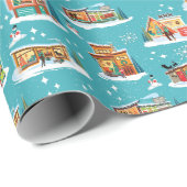 Moderne huizen uit het midden van de eeuw Kerstmis Cadeaupapier (Rol Hoek)