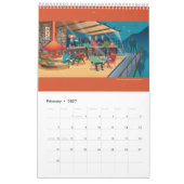Moderne huizen uit het midden van de eeuw stijl me kalender (Feb 2027)