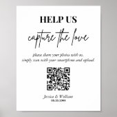 Moderne hulp ons vangen van de liefde QR code teke Poster (Voorkant)