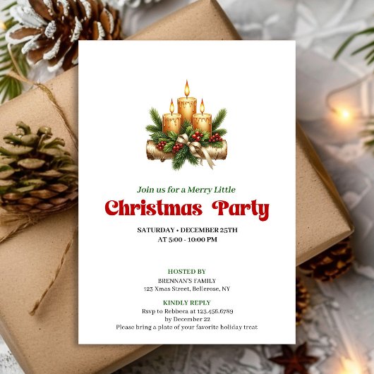 Moderne Hulstbes Kerst Decoratie Kaart