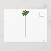 Moderne Hulstblad bessen Kerst sjabloon (Achterkant)