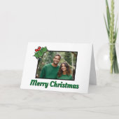 Moderne hulstblad bessen Kerst sjabloon (Voorkant)