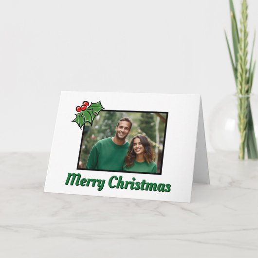 Moderne hulstblad bessen Kerst sjabloon (Voorkant)