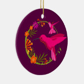 Moderne Hummingvogels Roze Paars op maat Keramisch Ornament (Rechts)