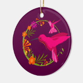 Moderne Hummingvogels Roze Paars op maat Keramisch Ornament (Links)