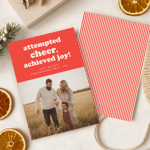Moderne humor Grappige familie kind foto Kerstmis Feestdagenkaart