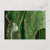 Moderne Hunter Green Gold Agate Wedding Details Informatiekaartje (Achterkant)