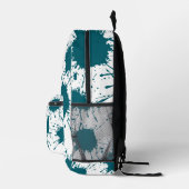Moderne Hunter Green & White Paint Splatter Bedrukte Rugzak (Rechts)