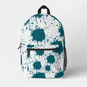 Moderne Hunter Green & White Paint Splatter Bedrukte Rugzak