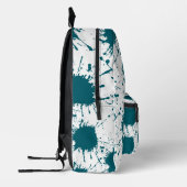 Moderne Hunter Green & White Paint Splatter Bedrukte Rugzak (Links)