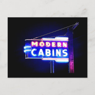 Moderne hutten-Rt. 66 Neon Park, St. Robert, MO Feestdagenkaart