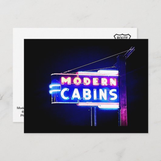 Moderne hutten-Rt. 66 Neon Park, St. Robert, MO Feestdagenkaart (Voorkant / Achterkant)