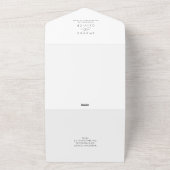 Moderne Huwelijk Elegante Kalligrafie Zwart & Wit All In One Uitnodiging (Buitenkant)