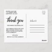 Moderne Huwelijk Scriptie Liefde en Dank Foto Briefkaart (Achterkant)