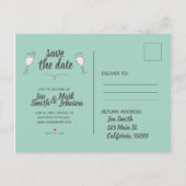 Moderne Huwelijk We Gaan Trouwen Doodle Aankondigingskaart (Achterkant)