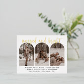 Moderne Huwelijks- en Gouden Folie Kerstkaarten Folie Feestdagen Briefkaart (Staand Voorkant)