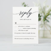 Moderne Huwelijks RSVP Zonder Menu Opties Kaart (Staand voorkant)