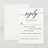 Moderne Huwelijks RSVP Zonder Menu Opties Kaart (Voorkant / Achterkant)