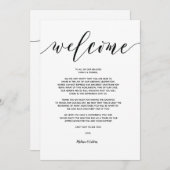 Moderne huwelijks-welkomst- en routekaart v5 kaart (Voorkant / Achterkant)