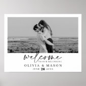 Moderne huwelijks-welkomstbord met foto poster (Voorkant)