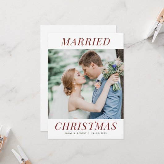 moderne huwelijksaankondiging kaart (Voorkant / Achterkant in situ)