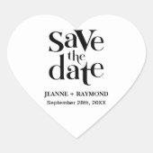 Moderne Huwelijksaankondiging 'Save The Date' Hart Sticker (Voorkant)