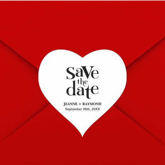 Moderne Huwelijksaankondiging 'Save The Date' Hart Sticker