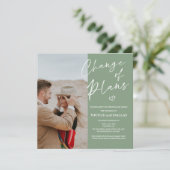 Moderne huwelijksaankondiging van verandering van save the date (Staand voorkant)