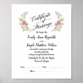 Moderne huwelijksakte Weddenschap Poster (Voorkant)