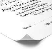 Moderne huwelijksakte Weddenschap Poster (Hoek)