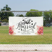 Moderne Huwelijksauto Banner Met Hart (Insitu)