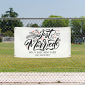 Moderne Huwelijksauto Banner Met Hart (Insitu)