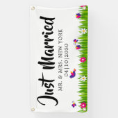 Moderne Huwelijksauto Banner Met Hart (Verticaal)