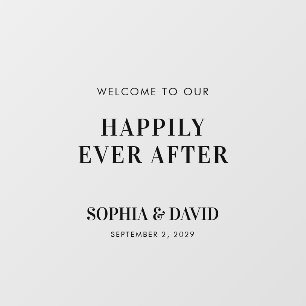 Moderne huwelijksbegroetings-spiegel sticker tekst